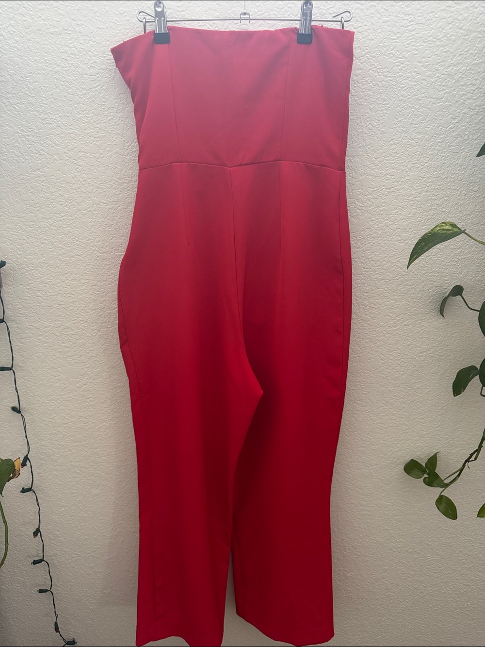 Seven7 Strapless Red Wide Leg Jumpsuit Women’s Medium Elegant Romper - Picture 4 of 6